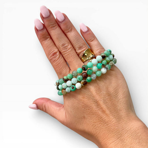 chrysoprase bead bracelet 6mm