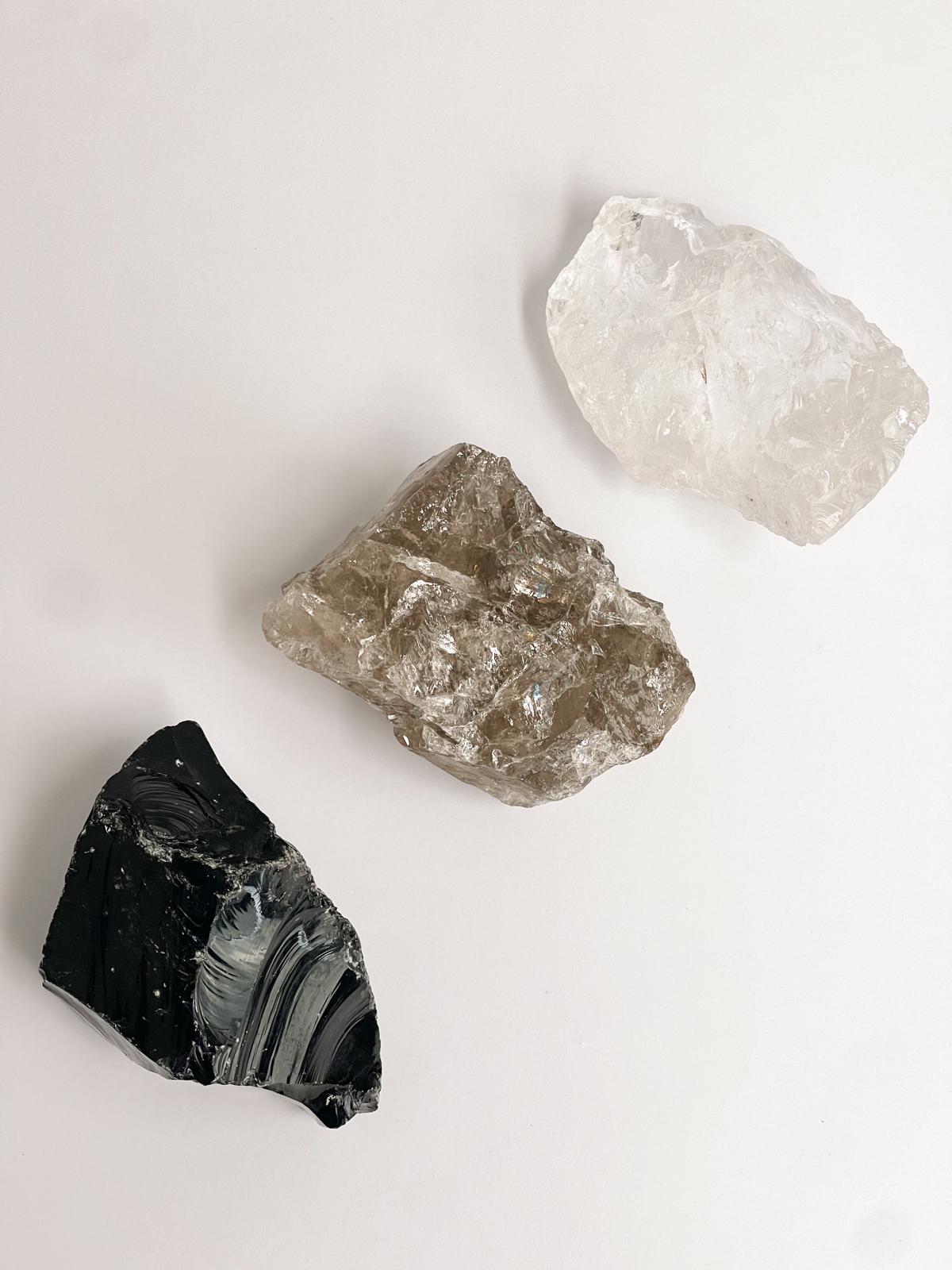 Inner Strength Trio – Raw Crystals for Power, Protection & Clarity