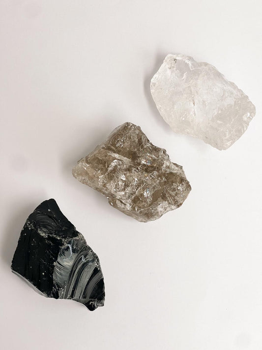 Inner Strength Trio – Raw Crystals for Power, Protection & Clarity