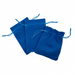 Set of oceanblue drawstring bags on a white background