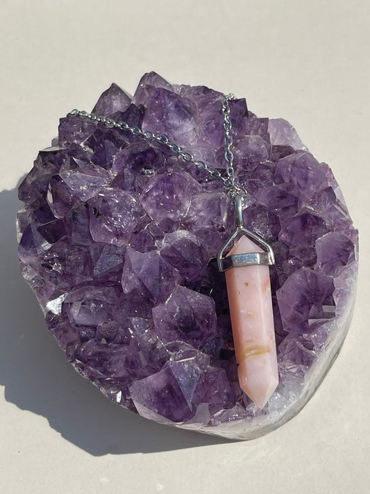 Pink Opal DT Point Pendant