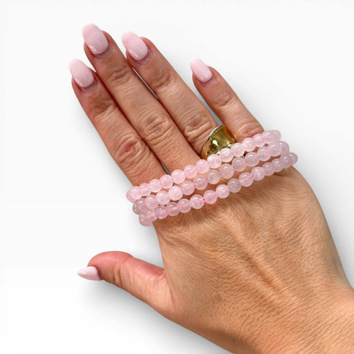 pink calcite bead bracelet