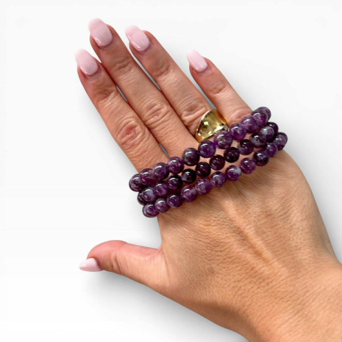 Purple Mica Bead Bracelet