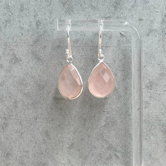 Rose Quartz Faceted Earrings