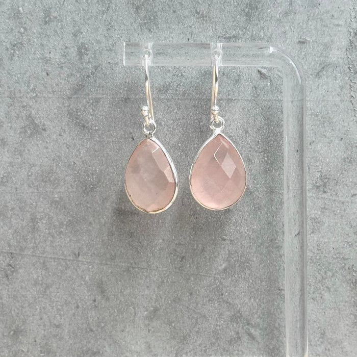 Rose Quartz Faceted Earrings