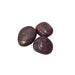 Kindred Crystal Collective — Ruby Tumbled Stones, three polished natural Ruby corundum tumbles in matrix showing deep plum-purple to dark red-brown colour with high-gloss finish, white background