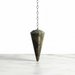 Unakite Pendulum - Pink Based crystal on white background distinctive pink and green tones
