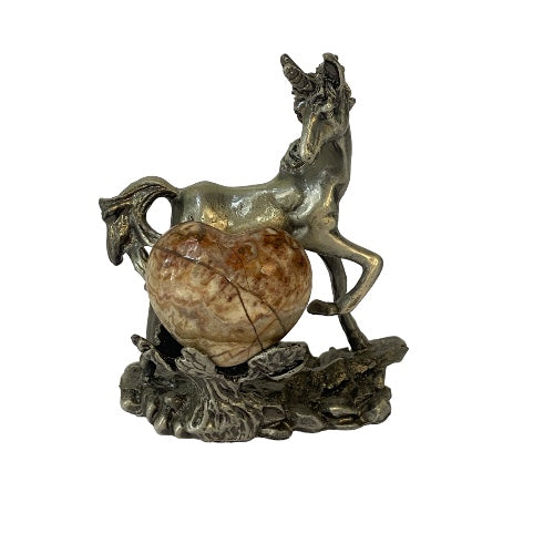 Unicorn Pewter Heart Stand