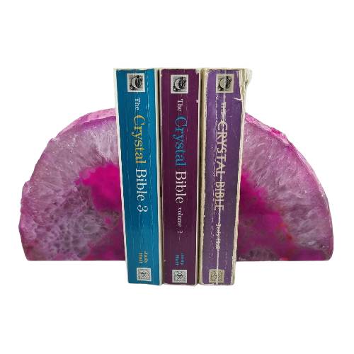 Pink Agate Bookends