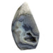 Kindred Crystal Collective — Agate Druzy Flame, polished grey and cream banded agate flame with druzy cavity, variant 2 full view on white background