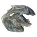Hand-carved agate druzy shark 18.75cm in natural grey and white tones with glittering druzy surface, a bold healing crystal display piece