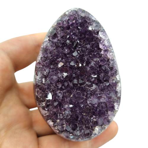 Kindred Crystal Collective — Amethyst Druzy Egg, purple Amethyst egg with sparkling druzy crystal surface and natural mineral variation