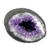 Kindred Crystal Collective — Amethyst Geode, front view of natural amethyst geode cavity showing dense deep violet quartz crystal points and natural outer shell