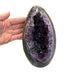 Natural amethyst geode egg 2.1kg with deep violet crystal cavity inside polished exterior, 16cm, for intuition, spiritual awareness and emotional balance
