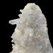 Kindred Crystal Collective — Angel Aura Quartz Cluster, close-up of rainbow iridescent quartz points on black background