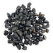 Kindred Crystal Collective — Black Onyx Tumbled 1–2cm, large pile of small polished deep black onyx stones with high-gloss finish and subtle banding on white background