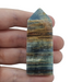 Natural blue onyx obelisk 72g in rich deep blue with smooth polished finish, for throat chakra, emotional calm and good fortune