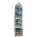 Natural blue onyx obelisk 96g in deep blue tones, a calming crystal tower for throat chakra and emotional steadiness