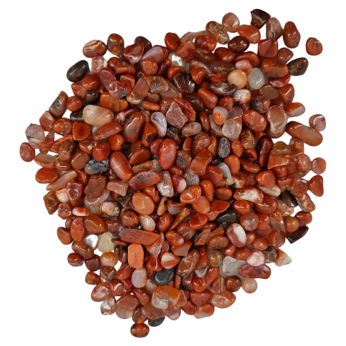 Kindred Crystal Collective — Carnelian Chips 500g, polished orange and reddish-brown stone chips