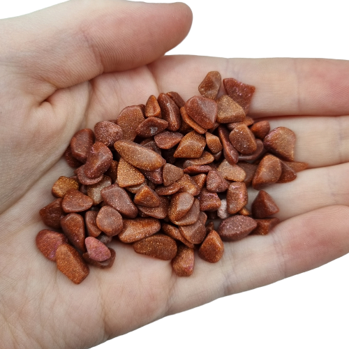 Kindred Crystal Collective — Goldstone Chips 500g, sparkling copper-flecked goldstone glass chips