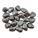 Kindred Crystal Collective — Hematite Tumbled 1.5–2cm, large group of polished metallic silver-grey hematite stones with mirror-like finish on white background