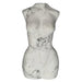 Kindred Crystal Collective — Howlite Female Body Carving, hand-carved Howlite feminine body sculpture showing white base with natural grey-black marbling pattern, front view