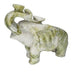 Jade elephant close-up showing pale green natural jade colouring and hand-carved detail, a healing crystal for heart chakra and positive energy