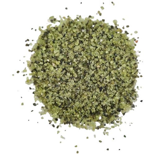 Kindred Crystal Collective — Peridot Chips 500g, a pile of small olive-green crystal chips