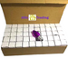 Kindred Crystal Collective — Purple Screw-in Globes box of 50, open cardboard box with rows of white cartons and a purple globe with a silver-coloured screw base displayed on top
