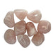 Kindred Crystal Collective — Rose Quartz Tumbled 2.5–3cm, nine polished soft blush to pale pink quartz stones with smooth waxy lustre on white background