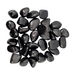 Kindred Crystal Collective — Shungite Tumbled 1.5–2.5cm, large group of polished deep black shungite stones with semi-glossy finish on white background