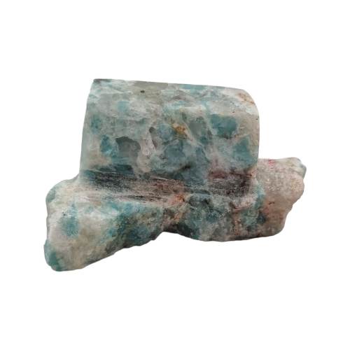 Kindred Crystal Collective — Smoky Amazonite Free Form, raw smoky teal amazonite freeform specimen with grey and white matrix, white background