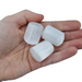 Kindred Crystal Collective — Selenite Tumbled 3–3.5cm, three large translucent white selenite tumbled stones with striation lines held in open palm