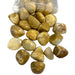 Kindred Crystal Collective — Yellow Aventurine Tumble Stone, golden-yellow polished tumbles spilling from a pack, 500g